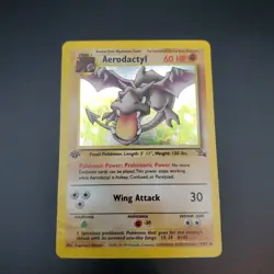 Aerodactyl 1/62 Holo 1st Edition Fossil HP Pokemon Card English - Image 2
