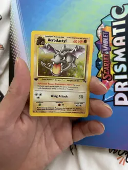 Aerodactyl Pokemon Card 1st Edition Holo WOTC 1/62 Fossil Set Rare Vintage HP - Image 4