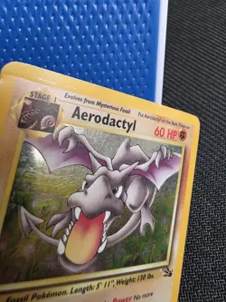1999 Pokemon Aerodactyl Holo Rare 1st Edition Fossil 1/62 HP Good see photos - Image 2