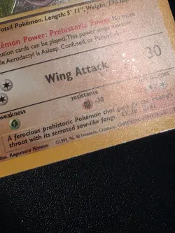 1999 Pokemon Aerodactyl Holo Rare 1st Edition Fossil 1/62 HP Good see photos - Image 4