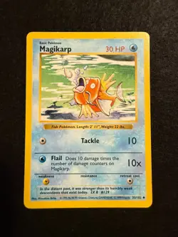 Vintage Pokemon WOTC Magikarp 035/102 Base Set (Shadowless) Regular - Image 1
