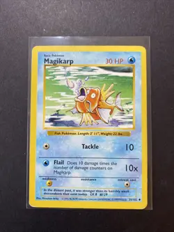 Magikarp 035/102 Base Set (Shadowless) Regular Unlimited Pokemon WOTC MP - Image 1