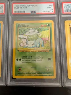 1999 Pokemon Base Set Unlimited 4-Card Lot | Kanto Starters + Pikachu | All PSA - Image 4