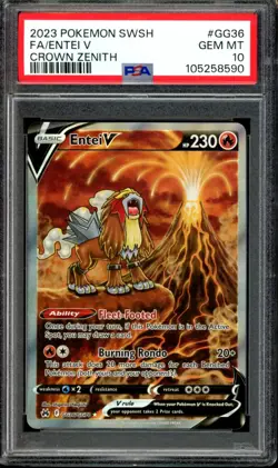 PSA 10 GEM MINT Entei V GG36/GG70 Alt Art Crown Zenith Galarian Gallery Pokemon - Image 1