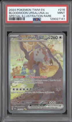 2024 Pokemon Twilight Masquerade TWM 216/167 Bloodmoon Ursaluna ex SIR PSA 9 - Image 1