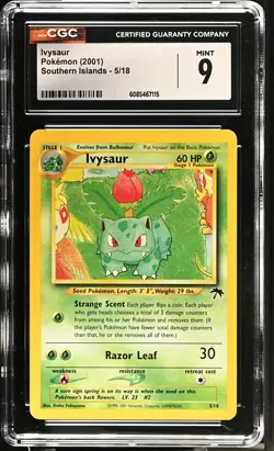 CGC 9 MINT Ivysaur 2001 Southern Islands 5/18 Pokemon Card - Image 1