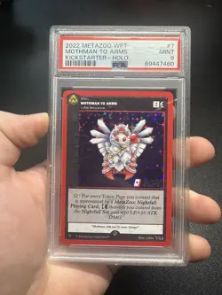 2022 MetaZoo World Poker Tour Kickstarter: PSA 9 #7 Mothman To Arms FULL HOLO - Image 1