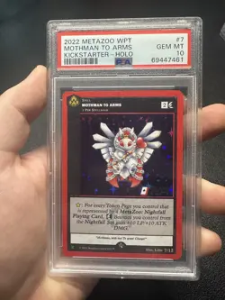 2022 MetaZoo World Poker Tour Kickstarter: PSA 10 #7 Mothman To Arms FULL HOLO - Image 1