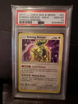 2017 Pokemon Sun & Moon Shining Legends #57 Shining Arceus-Holo PSA 10 - Image 1