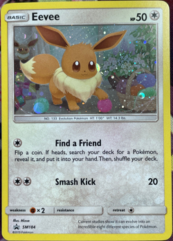 Eevee Black Star Promo Cosmos Holo - SM184 - Sun & Moon Promo Pokemon 2019 - Image 1
