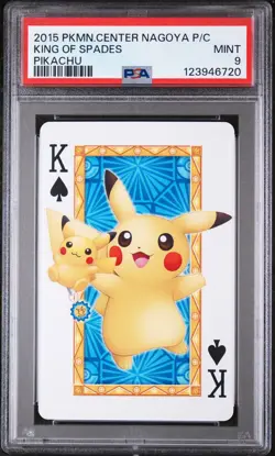2013 POKEMON CENTER NAGOYA PLAYING CARDS PIKACHU KING OF SPADES PSA 9 - Image 1