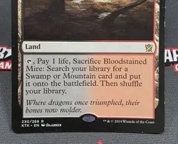 MTG Bloodstained Mire- DAMAGED -Khans of Tarkir Magic the Gathering Card # 230 - Image 4