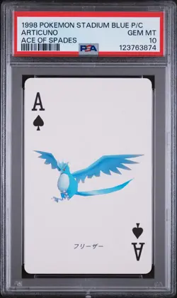 1998 POKEMON STADIUM BLUE VERSION PLAYING CARDS ACE OF SPADES ARTICUNO PSA 10 - Image 1