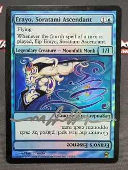 MTG FOIL Erayo, Soratami Ascendant- Signed -Saviors of Kamigawa Magic Card # 35 - Image 1