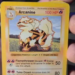 Pokemon TCG Arcanine Base Set, Shadowless Uncommon Card 23/102 - Image 2