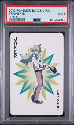 2012 POKEMON BLACK 2 PLAYING CARDS JOKER TRAINER (N) PSA 9 - Image 1