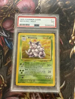 Pokemon TCG Base Set Nidoking Holo Card 11/102 PSA 7 (1999) - Image 2