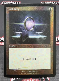 MTG FOIL Sol Ring- DAMAGED -Love Your LGS Promo Magic the Gathering Card # 001 - Image 1