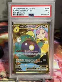 Ionos Bellibolt EX 188/159 Gold Hyper Rare Pokemon Card Journey Together PSA 9 - Image 1