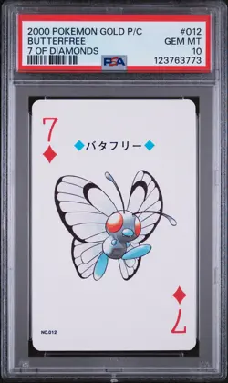 2000 POKEMON GOLD VERSION PLAYING CARDS 7 OF DIAMONDS #012 BUTTERFREE PSA 10 - Image 1