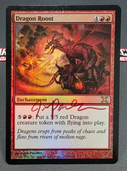 MTG FOIL Dragon Roost- Signed - 10th Edition Magic the Gathering Card # 197 - Image 1