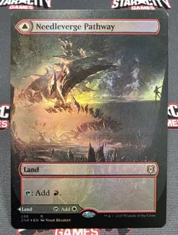 MTG FOIL Needleverge Pathway- DAMAGED -Zendikar Rising Magic Card # 288 - Image 1