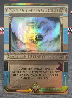MTG FOIL Pact of Negation- STAMPED -MPS: Amonkhet Invocations Magic Card # 16 - Image 1