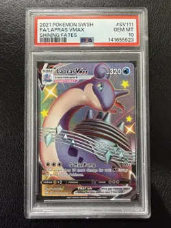 Pokemon TCG Lapras 2021 Shining Fates Full Art VMAX Card - SV111/SV122 - PSA 10 - Image 1