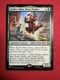 Spider-Ham, Peter Porker - Spider Man Magic the Gathering NM #114 Rare MTG - Image 1