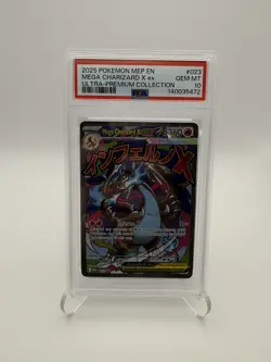 2025 POKEMON MEP EN-ME BLACK STAR PROMO #023 MEGA CHARIZARD X ex UPC PSA 10 - Image 1