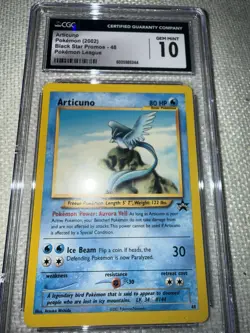 Articuno #48 WOTC Black Star Promo 2002 Pokemon League - Vintage CGC 10 GEM MINT - Image 1
