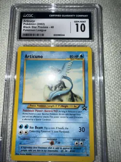 Articuno #48 WOTC Black Star Promo 2002 Pokemon League - Vintage CGC 10 GEM MINT - Image 3