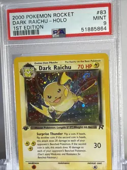 2000 1st Edition Dark Raichu HOLO PSA 9 Pokemon Rocket MINT - Image 4