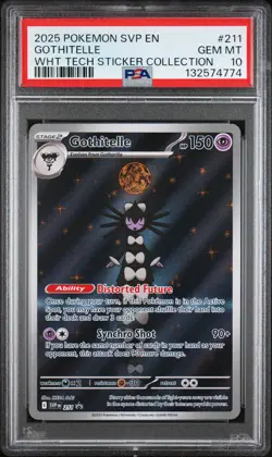 2025 POKEMON WHITE FLARE TECH STICKER COLLECTION PROMO #211 GOTHITELLE PSA 10 - Image 1