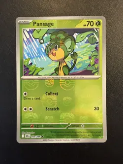 Pokemon | SV: Black Bolt | Pansage (Master Ball Pattern) | 004/086 | NM Holo - Image 1