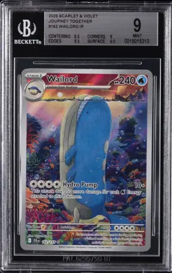 2025 POKEMON JTG EN-JOURNEY TOGETHER ILLUSTRATION RARE #162 WAILORD BGS 9 - Image 1