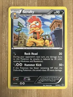 Pokemon TCG Scrafty Next Destinies 74/99 Holo Holo Rare LP - Image 1
