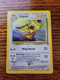 Pidgeot 8/64 MP Holo Rare Jungle Set Unlimited Edition Pokemon Card 1999 WOTC - Image 1
