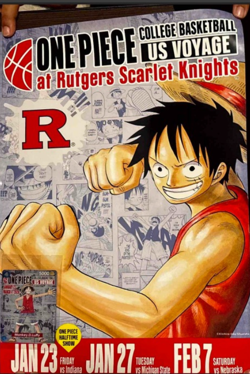 One Piece Monkey D. Luffy US College Basketball Promo Card+Poster RUTGERS 01/23 - Image 4
