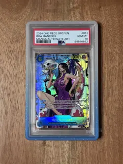 One Piece CCG Boa Hancock Alternate Art Manga, OP07-051, PSA 10 - Image 1