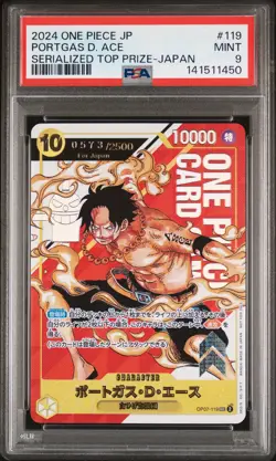 2024 ONE PIECE JPN GENERAL MILLS #119 PORTGAS D. ACE 573/2500 PSA 9 - Image 1