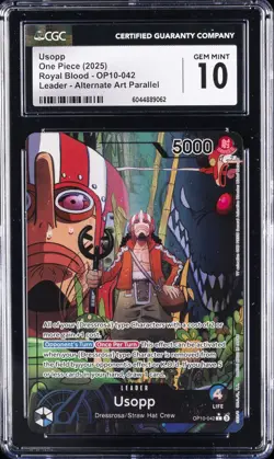 2025 ONE PIECE ROYAL BLOOD LEADER - ALTERNATE ART PARALLEL USOPP CGC 10 GEM MINT - Image 1