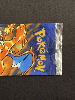 *EMPTY* SHADOWLESS BASE SET Pokemon Booster Pack Foil Wrapper CHARIZARD Art - Image 2