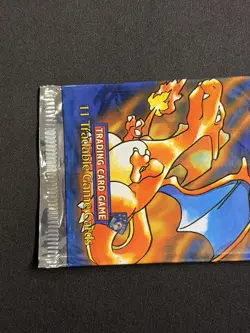 *EMPTY* SHADOWLESS BASE SET Pokemon Booster Pack Foil Wrapper CHARIZARD Art - Image 3
