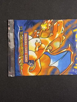 *EMPTY* SHADOWLESS BASE SET Pokemon Booster Pack Foil Wrapper CHARIZARD Art - Image 2