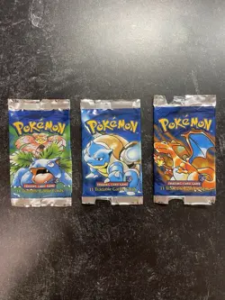 Shadowless Base Set Pack Wrappers Empty/Opened Pokemon Cards 1999 WOTC - Image 1