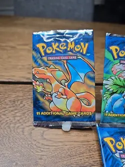 EMPTY Pokemon Booster Vintage Pack Wrapper Charizard/Blastoise/Venusaur NO CARDS - Image 2