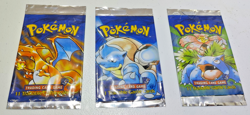 3 EMPTY Pokemon 1st Edition Shadowless Base Booster Packs - Full set - Image 1