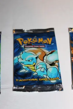 Set 3 Empty 1999 Pokemon Base Booster Wrappers Unlimited CCG Charizard RARE HTF - Image 3