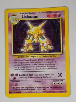 Pokemon TCG Alakazam Holo Rare Card 1/102 Base Set Unlimited. 1999 WOTC. HP - Image 1